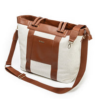 Diaper Bag Canvas Tote with Convertible Travel Mat