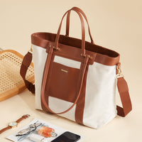 Diaper Bag Canvas Tote with Convertible Travel Mat