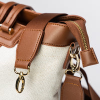 Diaper Bag Canvas Tote with Convertible Travel Mat