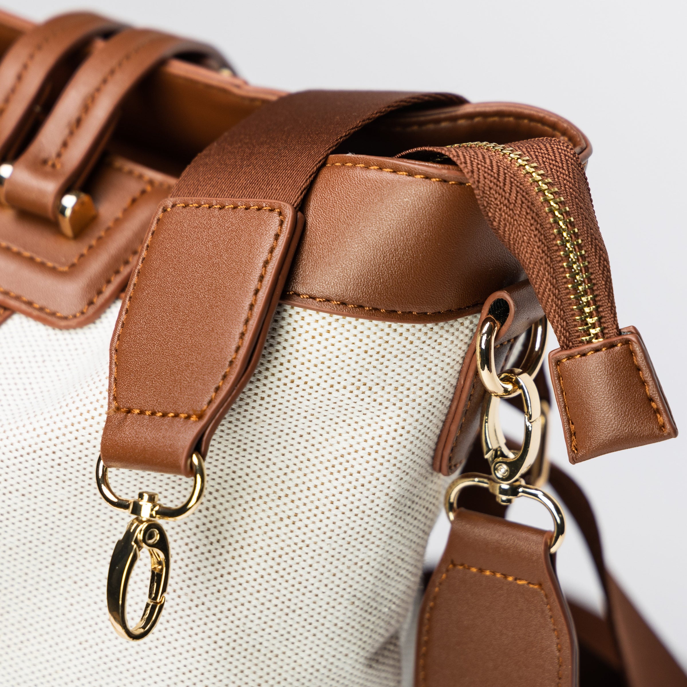 Diaper Bag Canvas Tote with Convertible Travel Mat