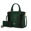 Statement Croc-Embossed Tote with Matching Pouch