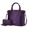 Statement Croc-Embossed Tote with Matching Pouch