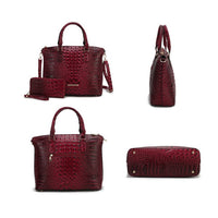 Statement Croc-Embossed Tote with Matching Pouch