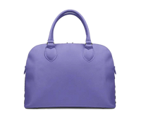 The solid purple back of a tote on a white background