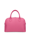 The solid pink back of a tote bag on a white background