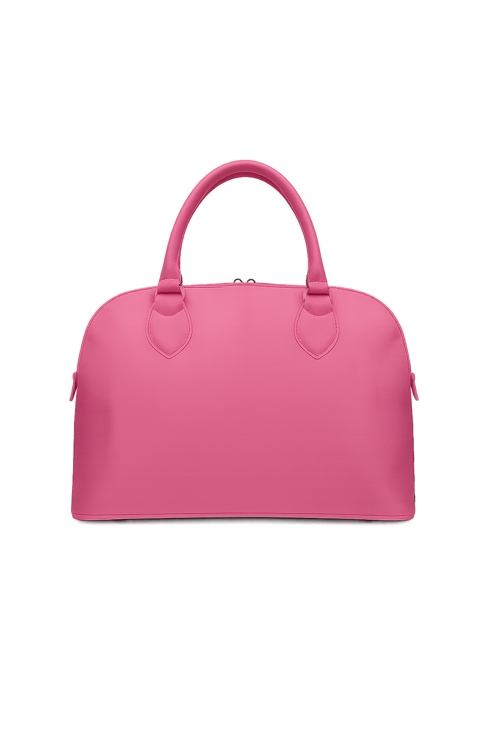 The solid pink back of a tote bag on a white background