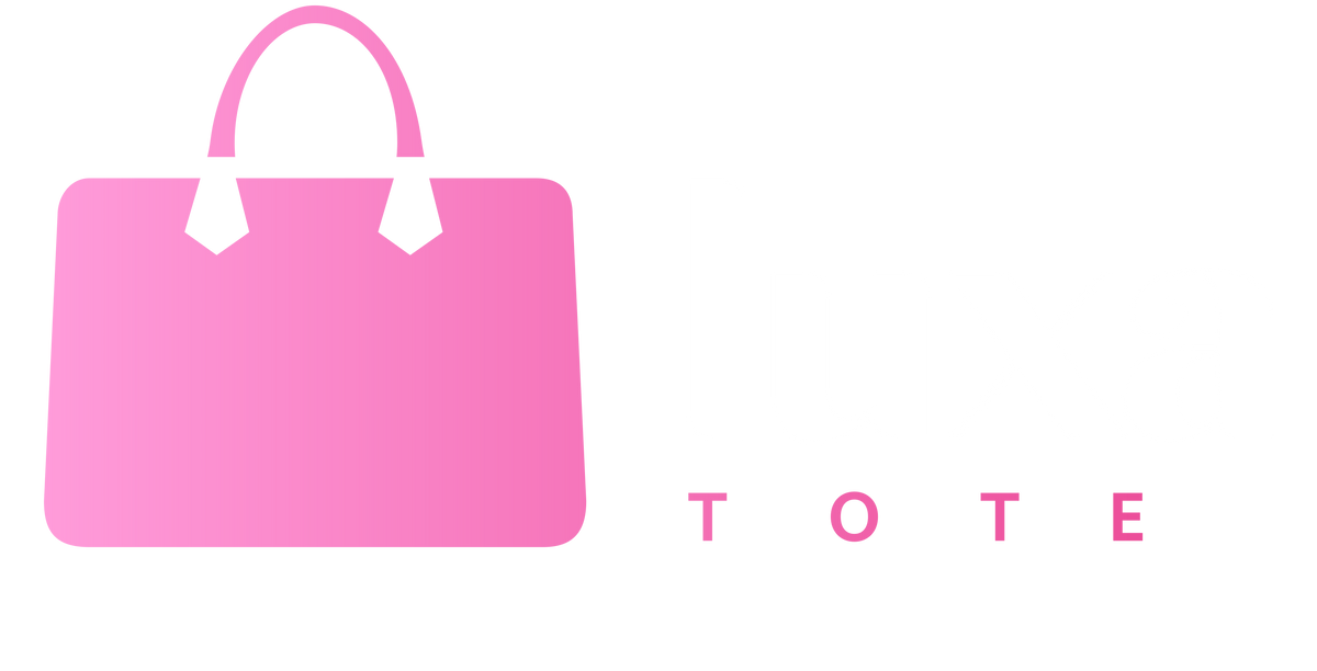 Pink tote bag icon with 'TOTE' text on a white background representing LuxaTote tote bags