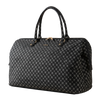 Black patterned handbag on a white background
