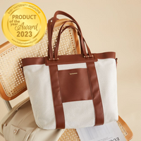 Diaper Bag Canvas Tote with Convertible Travel Mat