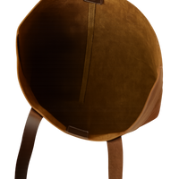 Brown leather saddle on a white background