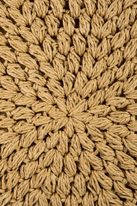 Circle Handle Circle Straw Braided Hand Bag