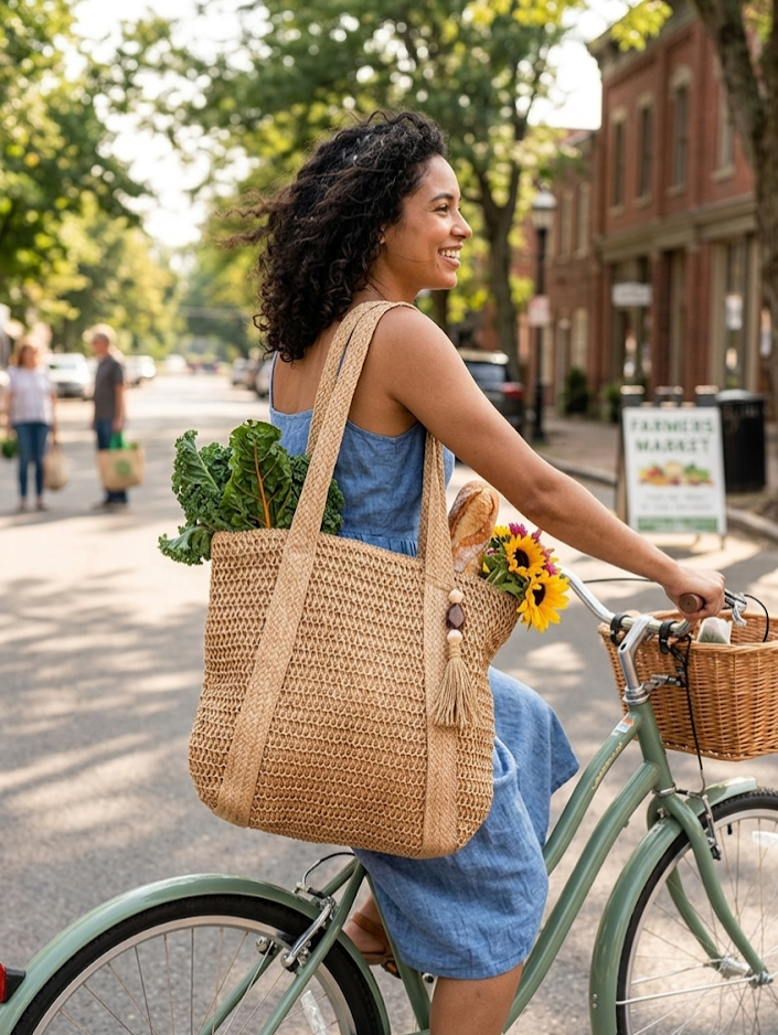 Izola Carry All Tassel Tote - Woven Straw Summer Bag