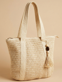Izola Carry All Tassel Tote - Woven Straw Summer Bag