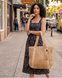Izola Carry All Tassel Tote - Woven Straw Summer Bag
